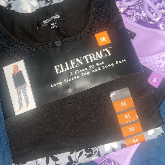 New with tags in purple or black two-piece pajama - Picture 1 of 12